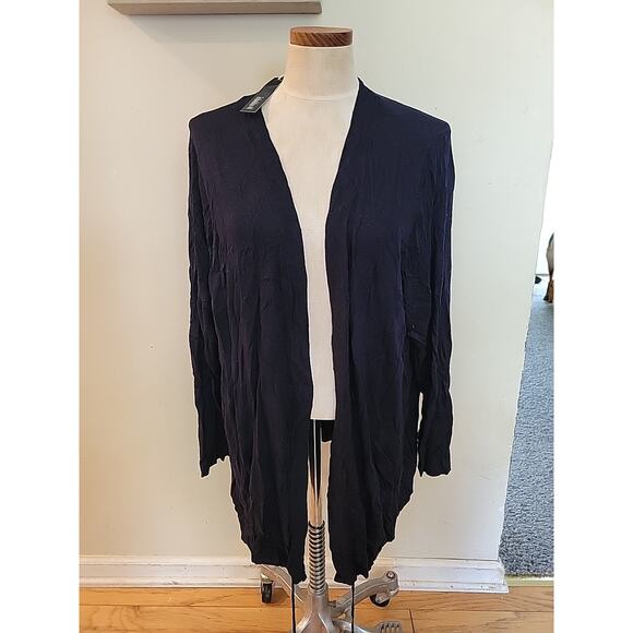 Tribekka 44 Draped Open Front Cardigan sweater black size 3x - Picture 1 of 8